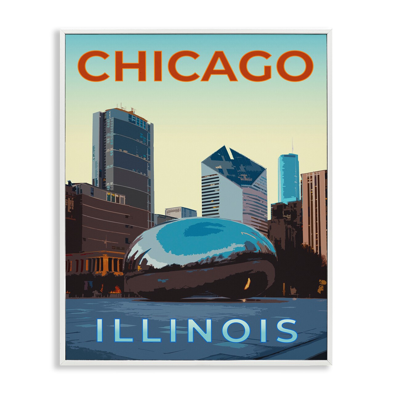 Stupell Industries Chicago Bean Landmark Framed Giclee Design by Victoria Barnes